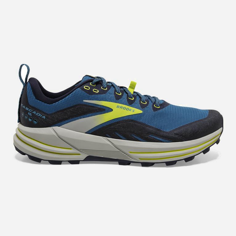 Ténis Brooks Cascadia 16 Flexible Sapatilhas Trail Running Homem Azuis (29645BVTN)